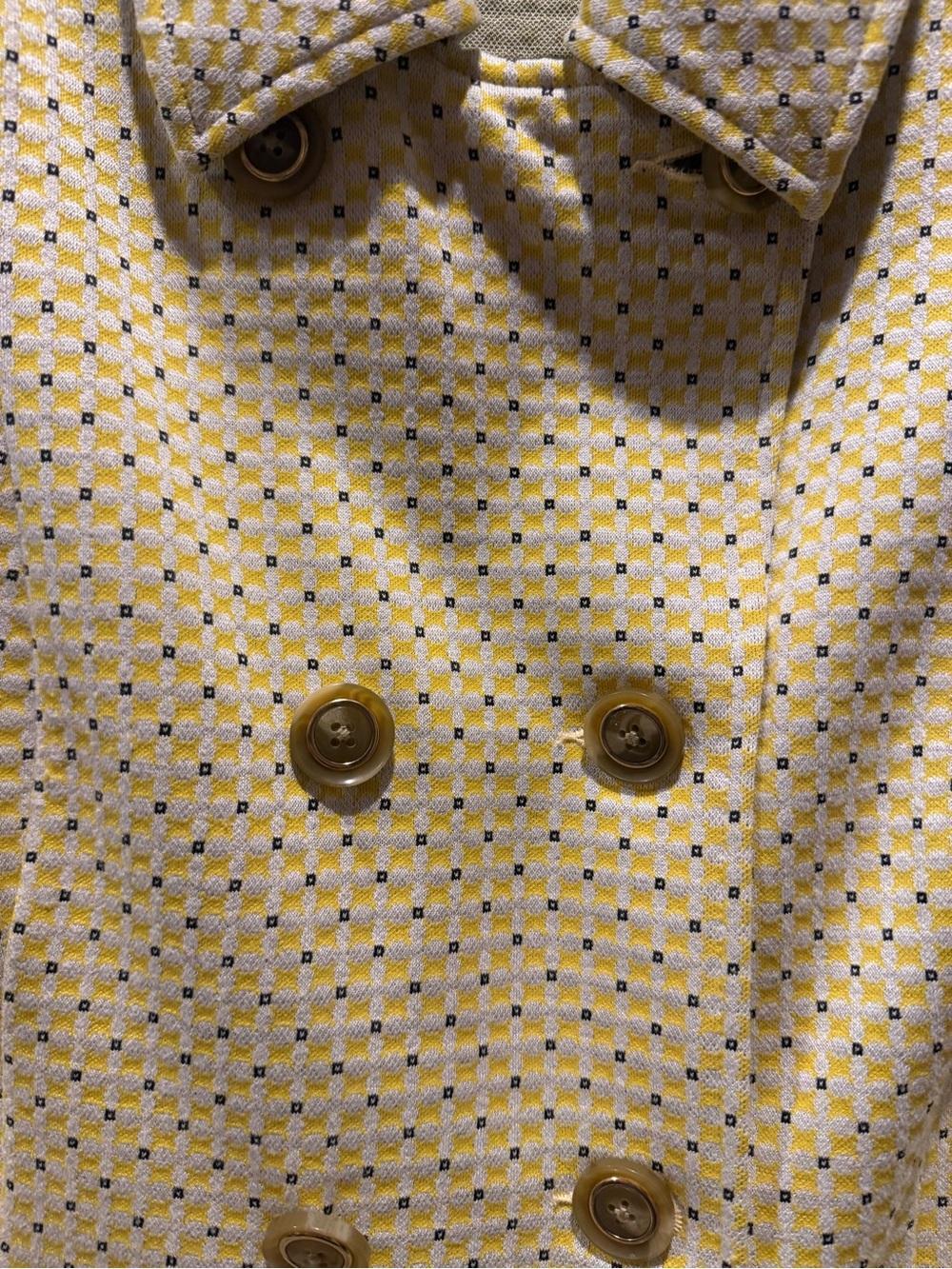 CAbi Yellow Double-Breasted Hobnob Topper. - Picture 5 of 8